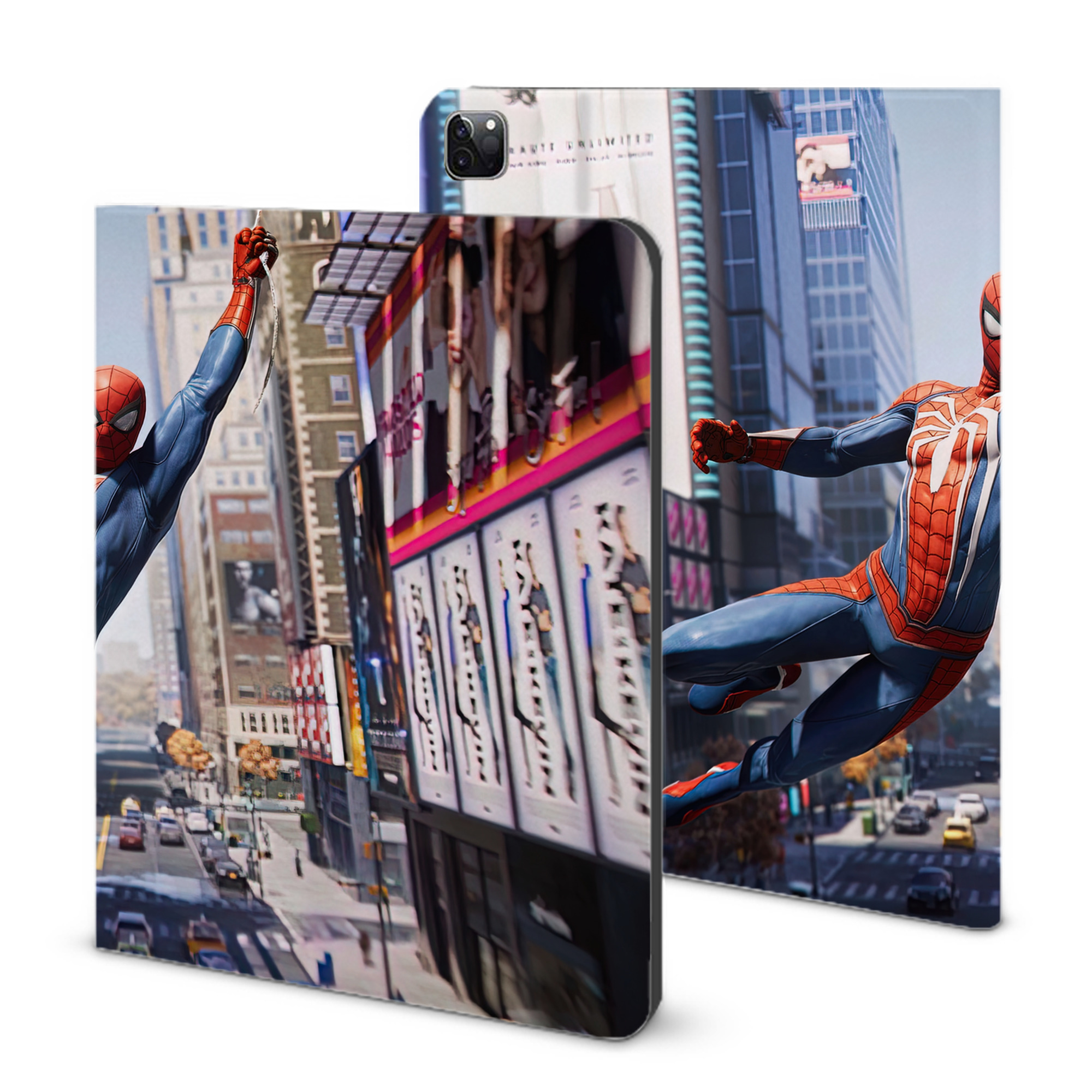 （画像用） Spider Man スパイダーマン IPad ケース ブック型 PUレザー TPU 耐衝撃 軽量 薄型 ペン収納なし 全面保護 IPad 各モデル対応